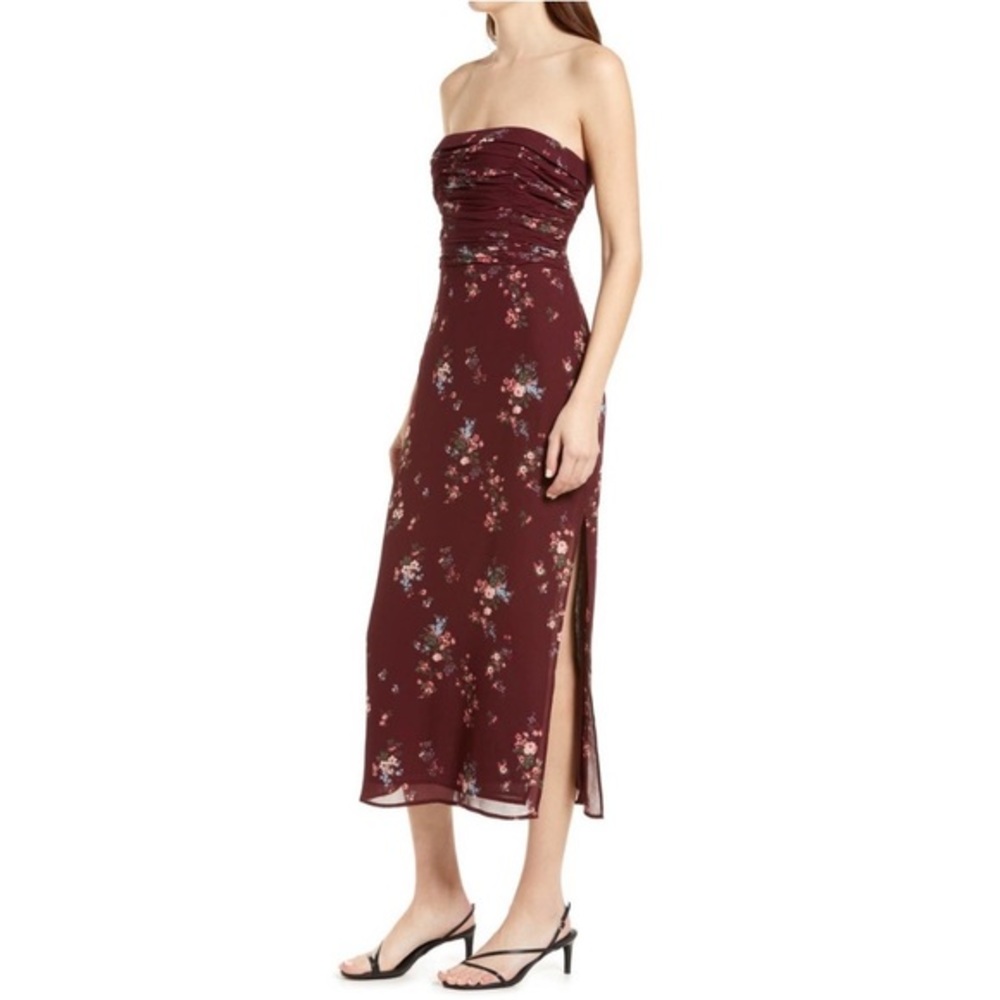 Reformation Lore Rosaline Strapless Midi Dress - Picture 2 of 5